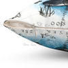 Orca Whale Blue Vintage Map Watercolor Art Square Pillow Home Decor