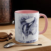 Orca Whale Blue Watercolor Art Accent Coffee Mug 11Oz