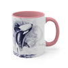 Orca Whale Blue Watercolor Art Accent Coffee Mug 11Oz
