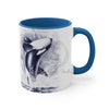 Orca Whale Blue Watercolor Art Accent Coffee Mug 11Oz