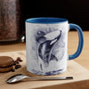 Orca Whale Blue Watercolor Art Accent Coffee Mug 11Oz