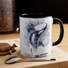 Orca Whale Blue Watercolor Art Accent Coffee Mug 11Oz