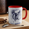 Orca Whale Blue Watercolor Art Accent Coffee Mug 11Oz