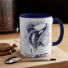 Orca Whale Blue Watercolor Art Accent Coffee Mug 11Oz