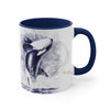 Orca Whale Blue Watercolor Art Accent Coffee Mug 11Oz Navy /