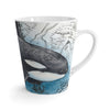 Orca Whale Blue Watercolor Vintage Map Art Latte Mug 12Oz Mug