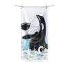 Orca Whale Breaching Doodle Ink Art Polycotton Towel 30X60 Home Decor