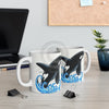 Orca Whale Breaching Dots Ink Art Mug 11Oz