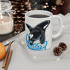 Orca Whale Breaching Dots Ink Art Mug 11Oz