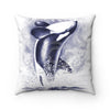 Orca Whale Breaching Purple Blue Watercolor Square Pillow 14X14 Home Decor