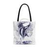 Orca Whale Breaching Purple Blue Watercolor Tote Bag Large Bags