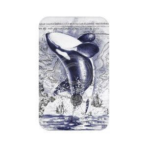 Orca Whale Breaching Purple Vintage Map Bath Mat Large 34X21 Home Decor