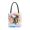 Orca Whale Breaching Rainbow Watercolor Tote Bag Bags