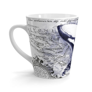 Orca Whale Breaching Vintage Map Blue Latte Mug 12Oz Mug