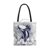 Orca Whale Breaching Vintage Map Purple Blue Tote Bag Bags