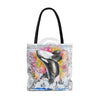 Orca Whale Breaching Vintage Map Ranbow Watercolor Tote Bag Bags