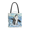 Orca Whale Breaching Vintage Map Tote Bag Bags