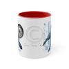 Orca Whale Compass Vintage Map Blue On White Art Accent Coffee Mug 11Oz Red /