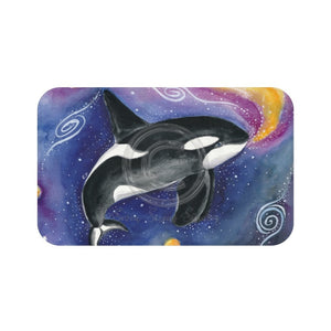 Orca Whale Cosmic Galaxy Bath Mat 34 × 21 Home Decor