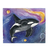 Orca Whale Cosmic Galaxy Watercolor Art Velveteen Plush Blanket 50 × 60 All Over Prints