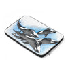 Orca Whale Family Blue Watercolor Ink Laptop Sleeve