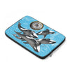 Orca Whale Family Compass Watercolor Ink Laptop Sleeve