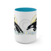 Orca Whale Family Sun Surf Ink Art Two-Tone Coffee Mugs 15Oz Mug