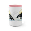 Orca Whale Family Sun Surf Ink Art Two-Tone Coffee Mugs 15Oz Mug