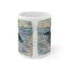 Orca Whale Grunge Vintage Map Watercolor Art Mug 11Oz