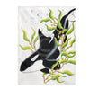 Orca Whale In Kelp Ink Art Velveteen Plush Blanket 30 × 40 All Over Prints