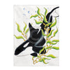 Orca Whale In Kelp Ink Art Velveteen Plush Blanket 60 × 80 All Over Prints