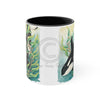 Orca Whale In Kelp Watercolor Art Accent Coffee Mug 11Oz