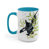 Orca Whale In The Kelp Forest Art Two-Tone Coffee Mugs 15Oz / Light Blue Mug