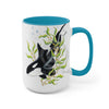 Orca Whale In The Kelp Forest Art Two-Tone Coffee Mugs 15Oz Mug