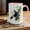 Orca Whale In The Kelp Forest Art Two-Tone Coffee Mugs 15Oz Mug