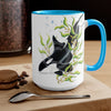 Orca Whale In The Kelp Forest Art Two-Tone Coffee Mugs 15Oz Mug