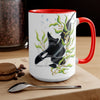 Orca Whale In The Kelp Forest Art Two-Tone Coffee Mugs 15Oz Mug