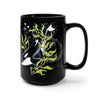 Orca Whale Kelp Forest Ink Art Black Mug 15Oz