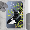Orca Whale Kelp Forest Ink Indigo Bath Mat Home Decor