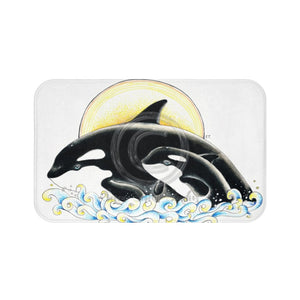 Orca Whale Mom And Baby Bath Mat 34 × 21 Home Decor