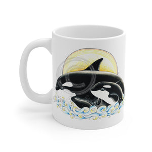 Orca Whale Mom And The Baby Mug 11Oz
