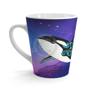Orca Whale Nebula Galaxy Teal Purple Art Latte Mug 12Oz Mug