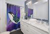 Orca Whale Nebula Galaxy Teal Purple Art Shower Curtain Home Decor