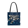 Orca Whale Pod Vintage Map Indigo Tote Bag Bags