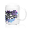 Orca Whale Purple Blue Tribal Watercolor Ink Art Mug 11Oz