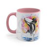 Orca Whale Rainbow Watercolor Art Accent Coffee Mug 11Oz