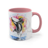 Orca Whale Rainbow Watercolor Art Accent Coffee Mug 11Oz