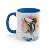 Orca Whale Rainbow Watercolor Art Accent Coffee Mug 11Oz