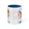 Orca Whale Rainbow Watercolor Art Accent Coffee Mug 11Oz Blue /