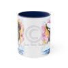 Orca Whale Rainbow Watercolor Art Accent Coffee Mug 11Oz Navy /